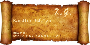 Kandler Géza névjegykártya